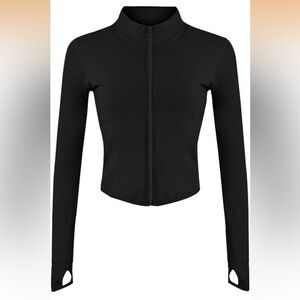Women's Zip Up Black Workout Jacket